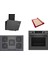 Gri 3 Lü Ankastre Set 433 ( HUA717BN0T - PNQ7B9P30O - DWK66PJ70T ) 75CM Wok Bek Ocak - Buhar Destekli - Pişirme Matı ile 1