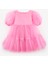Pembe Eteği Fırfırlı Kemerli Kız Çocuk Tül Elbise - Casey 6