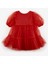 Kırmızı Eteği Fırfırlı Kemerli Kız Çocuk Tül Elbise - Casey 6