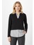 Siyah Gömlek Yaka Detaylı Triko Bluz 8241A 1