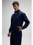 Logolu Pamuklu Regular Fit Dik Yaka Fermuarlı Sweat Erkek Sweat EM545 3