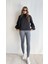 Kadın Balıkçı Yaka Uzun Kollu Basic Sweatshirt 1