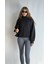 Kadın Balıkçı Yaka Uzun Kollu Basic Sweatshirt 2