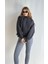 Kadın Balıkçı Yaka Uzun Kollu Basic Sweatshirt 5