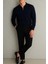 Erkek Uzun Kollu Yarım Fermuarlı Lacivert Sweatshirt 3