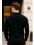 Erkek Yarım Fermuarlı Rahat Siyah Bol Sweatshirt 4
