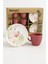 Keraart 6 Kişilik Pembe Lal Desenli Stoneware Kahve Takımı 12 Parça 4