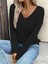 Kadın Uzun Kollu V Yakalı Triko Bluz 8