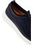 Erkek Lacivert Bağcıklı Kalın Tabanlı Deri Sneaker 25WFD693618 9