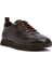 Erkek Kahverengi Bağcıklı Deri Casual Sneaker 25WFD693522 6