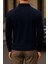 Erkek Kışlık Basic Uzun Kol Lacivert Bol Sweatshirt 5