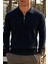 Erkek Kışlık Yarım Fermuarlı Lacivert Sweatshirt 1