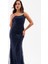 Kadın Lacivert Askılı Boncuklu Uzun Balık Abiye Elbise 3