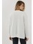 Kadın Şardonlu Fermuar Detaylı Bisiklet Yaka Sweatshirt Busem Collection White 2