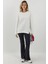 Kadın Şardonlu Fermuar Detaylı Bisiklet Yaka Sweatshirt Busem Collection White 5