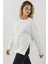 Kadın Şardonlu Fermuar Detaylı Bisiklet Yaka Sweatshirt Busem Collection White 6