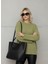 Basic Kadın Kazak Yeşil Oversize 1