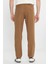 Erkek Regular Fit Düz Paça Camel Chino Pantolon - W221266211 3