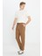 Erkek Regular Fit Düz Paça Camel Chino Pantolon - W221266211 4