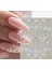 Gold Love Beyaz Çiçekli Tırnak Süsleme Stickerı Nail Art Süslemeleri 4