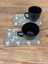 Keramika 2 Kişilik Stoneware Kahve Takımı 4 Parça – Siyah Sarı Geometrik Desen 2