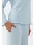 Kadın Yumuşak Dokulu Rahat Kesim Uzun Kollu Pijama Takımı Blue 5