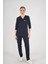 Unisex Lacivert Violet Model Scrubs Takım Doktor Hemşire Üniforması 1