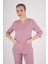 Unisex Pudra Violet Model Scrubs Takım Doktor Hemşire Üniforması 2