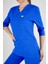 Unisex Saks Mavi Violet Model Scrubs Takım Doktor Hemşire Üniforması 5