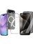 Apple iPhone 17 Air Kılıf M-Safe Şarj Özellikli Şeffaf Sert Pc Zore Embos Kapak + Privacy Hayalet Ekran Koruyucu 1