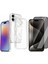 iPhone 17 Kılıf M-Safe Şarj Özellikli Şeffaf Sert Pc Vendas Embos Kapak + Hayalet Cam Ekran Koruyucu 1