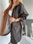 Robin Kadın Kapüşonlu Yanları Yırtmaçlı Reglan Kol Oversize Trençkot 5