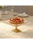 Kristal Metal Ayaklı Yaldızlı Kare Pasta Sunumluk 5