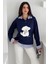 Kadın Nakış Peluş Ayıcık Figürlü Sweatshirt – Eğlenceli & Şehirli Stil 1