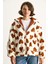 Kadın Kalpli Kapüşonlu Oversize Peluş Mont Rı 5