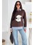 Kadın Nakış Peluş Ayıcık Figürlü Sweatshirt – Eğlenceli & Şehirli Stil 3