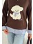 Kadın Nakış Peluş Ayıcık Figürlü Sweatshirt – Eğlenceli & Şehirli Stil 4