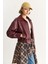 Kadın Oversize Belli Lastikli Suni Deri Bomber Ceket 7