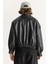 Kadın Oversize Belli Lastikli Suni Deri Bomber Ceket 7