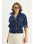 Kadın Beli Lastikli Denim Ceket 4