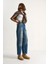 Kadın Baggy Fit Yüksek Bel Düz Paça Denim Pantolon 3