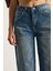 Kadın Baggy Fit Yüksek Bel Düz Paça Denim Pantolon 6