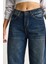 Kadın Baggy Fit Yüksek Bel Düz Paça Denim Pantolon 6