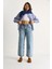 Kadın Geniş Paça Yüksek Bel Deri Ip Kemerli Denim Pantolon 4