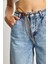Kadın Geniş Paça Yüksek Bel Deri Ip Kemerli Denim Pantolon 6