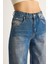 Kadın Yüksek Bel Soluk Efektli Bol Kesim Denim Pantolon 6