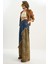 Kadın Asimetrik Leopar Detaylı Wide Leg Denim Pantolon 5