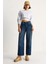 Kadın Baggy Fit Yüksek Bel Düz Paça Denim Pantolon 1