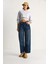 Kadın Baggy Fit Yüksek Bel Düz Paça Denim Pantolon 2