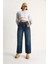 Kadın Baggy Fit Yüksek Bel Düz Paça Denim Pantolon 3